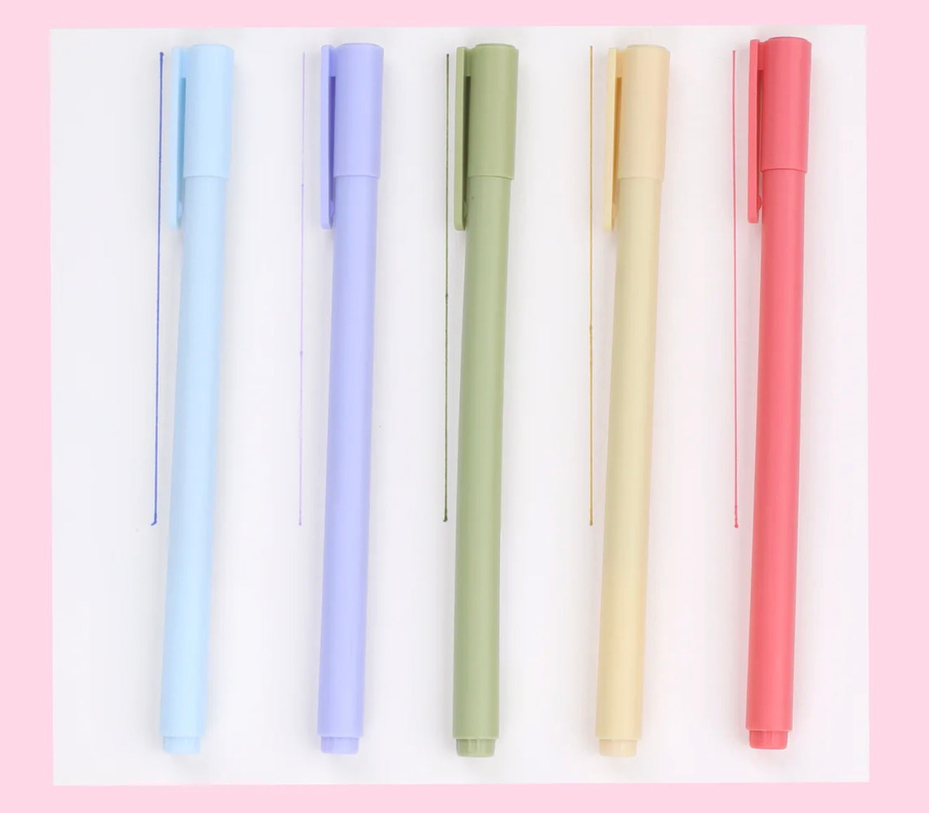 Set of 5 Morandi Coloured Gel Pens