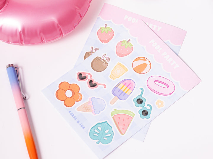 Pool Party Sticker Sheet
