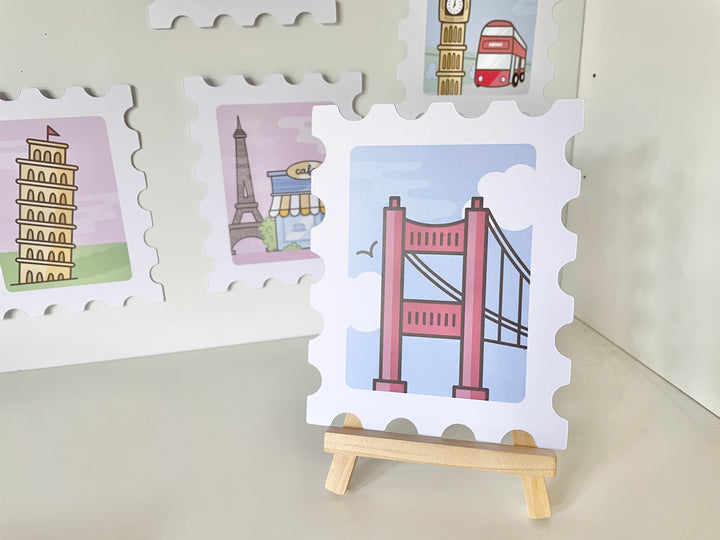 Around The World Stamp Desk Prints