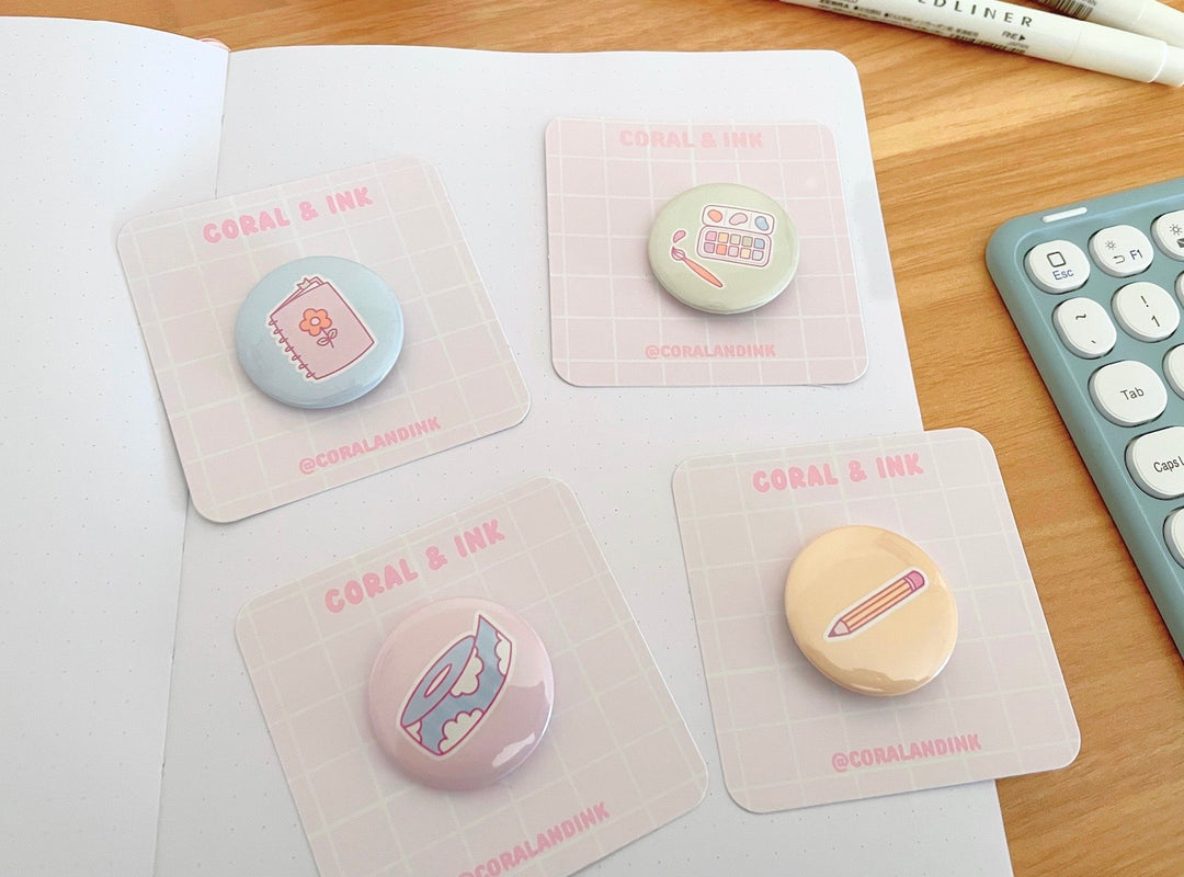 Stationery Essentials Mini Button Badges