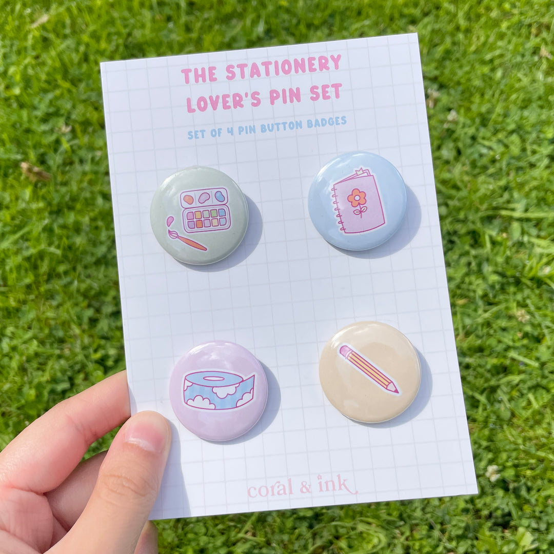 Stationery Essentials Mini Button Badges