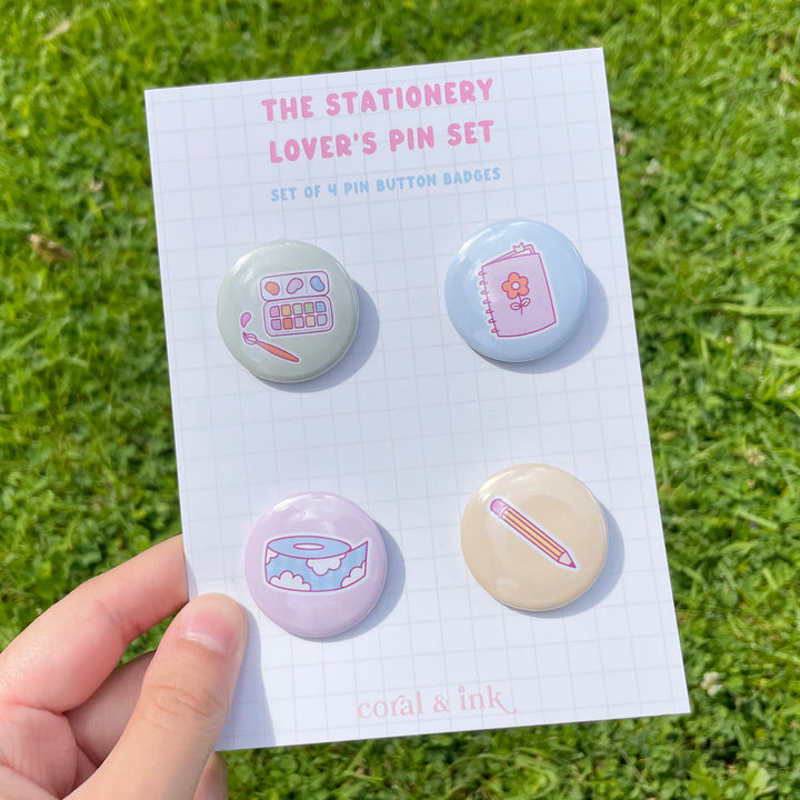 Stationery Essentials Mini Button Badges