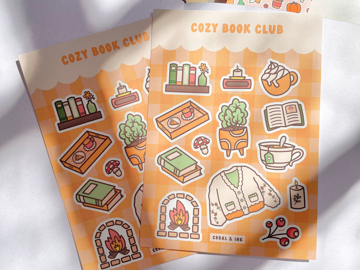 Cozy Book Club Sticker Sheet