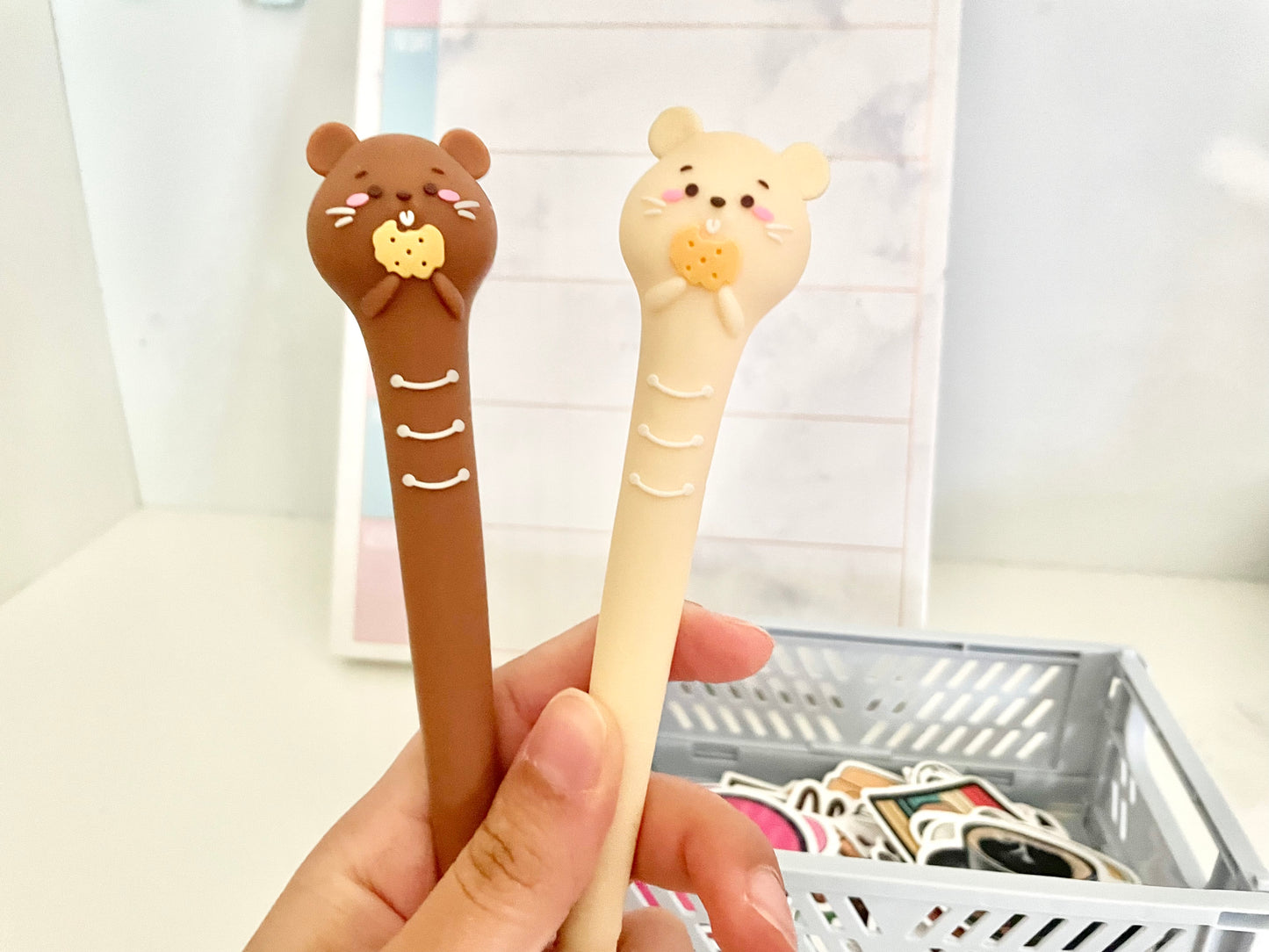 These super cute hamster gel pens are perfect for putting a smile on your face during study time.