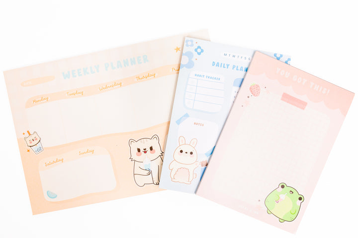 Kawaii Boba Animal Notepads