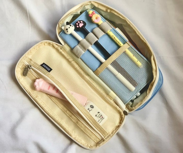 Multi Compartment Large Capacity Pencil Case coralandink