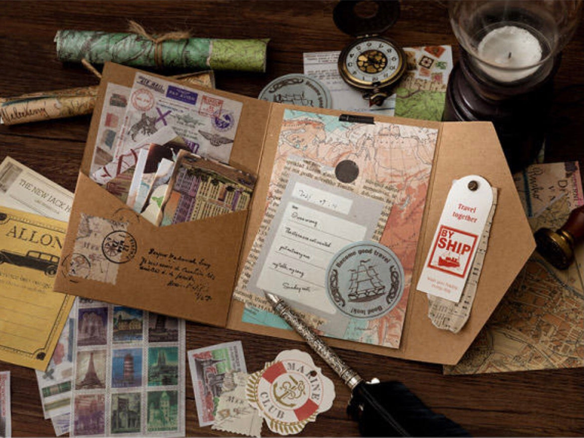 Vintage Junk Journal Kit | Ephemera Scrapbooking Supplies – Coral
