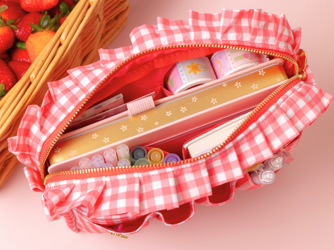 Gingham Stationery Pouches