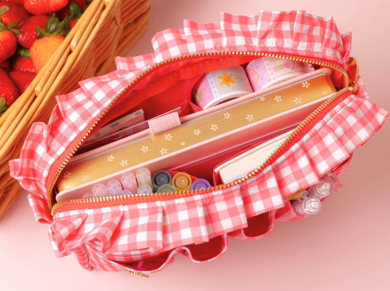 Gingham Stationery Pouches