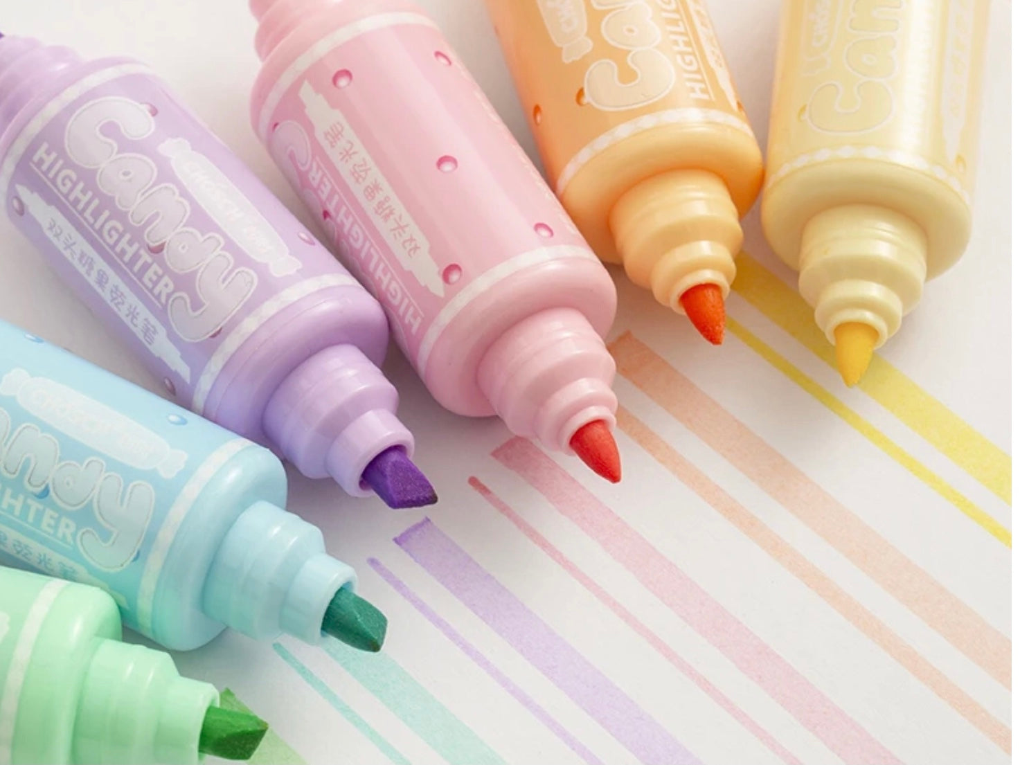 Kawaii pastel highlighter pen set