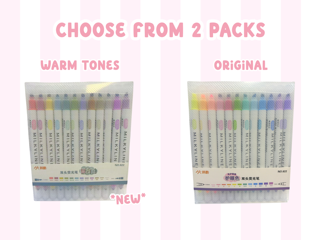 Set of 12 Milkyliner Highlighter Marker Pens