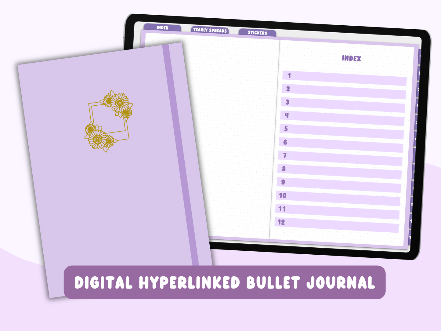 Digital Hyperlinked Sunflower Dot Grid Journal