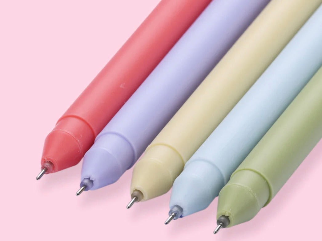 Set of 5 Morandi Coloured Gel Pens