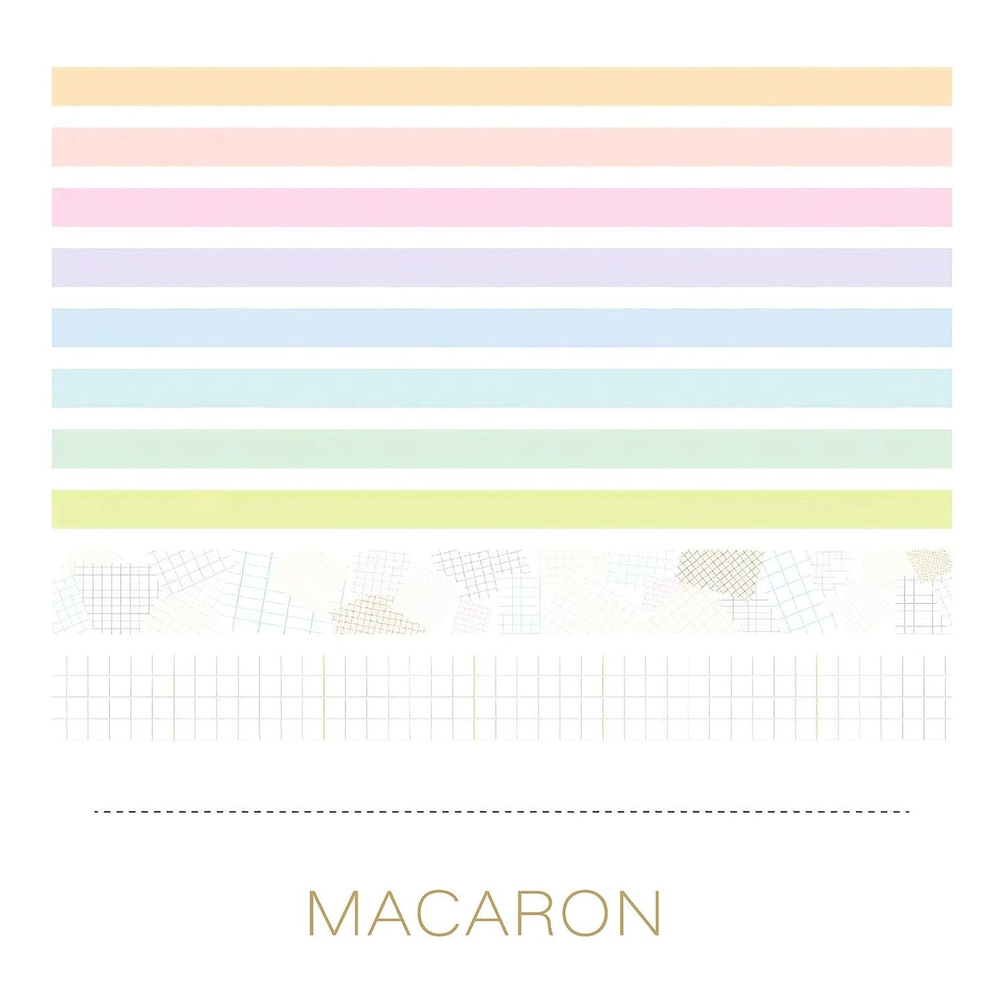 Set of 10 Pastel Macron Washi Tapes