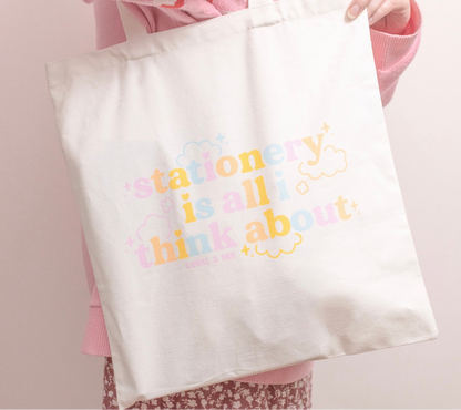 Stationery Is All I Think About Tote Bag