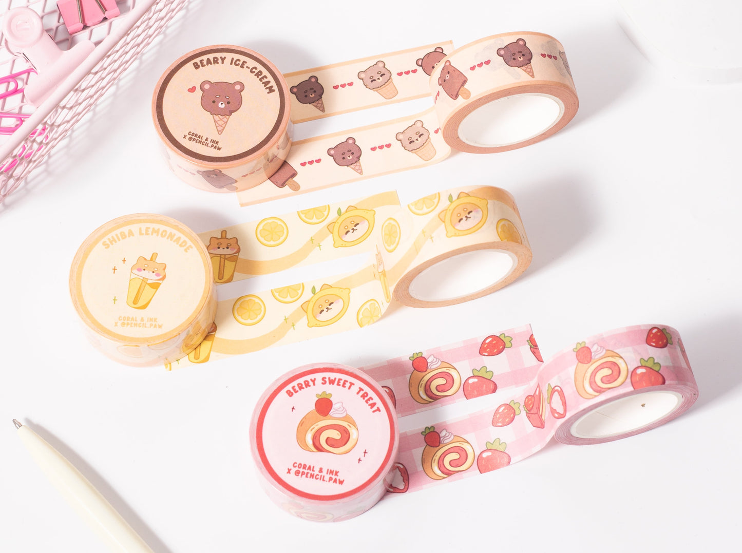 Coral & Ink X @pencil.paw Washi Tapes