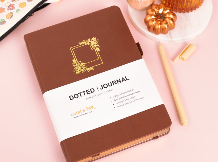 Autumn Leaves A5 Dot Grid Journal
