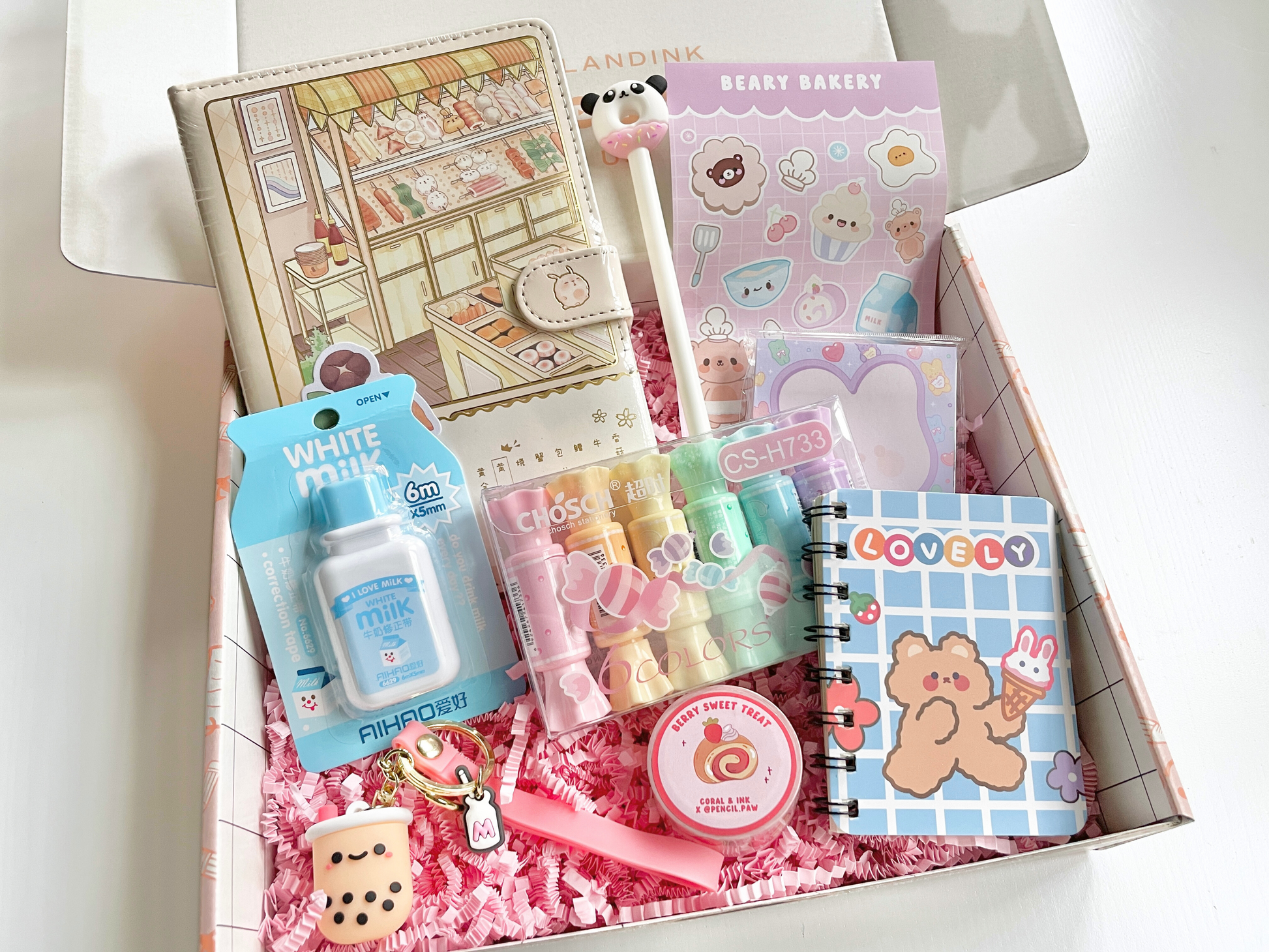 Bakery Stationery Box | Kawaii Stationery Set – Coral & Ink