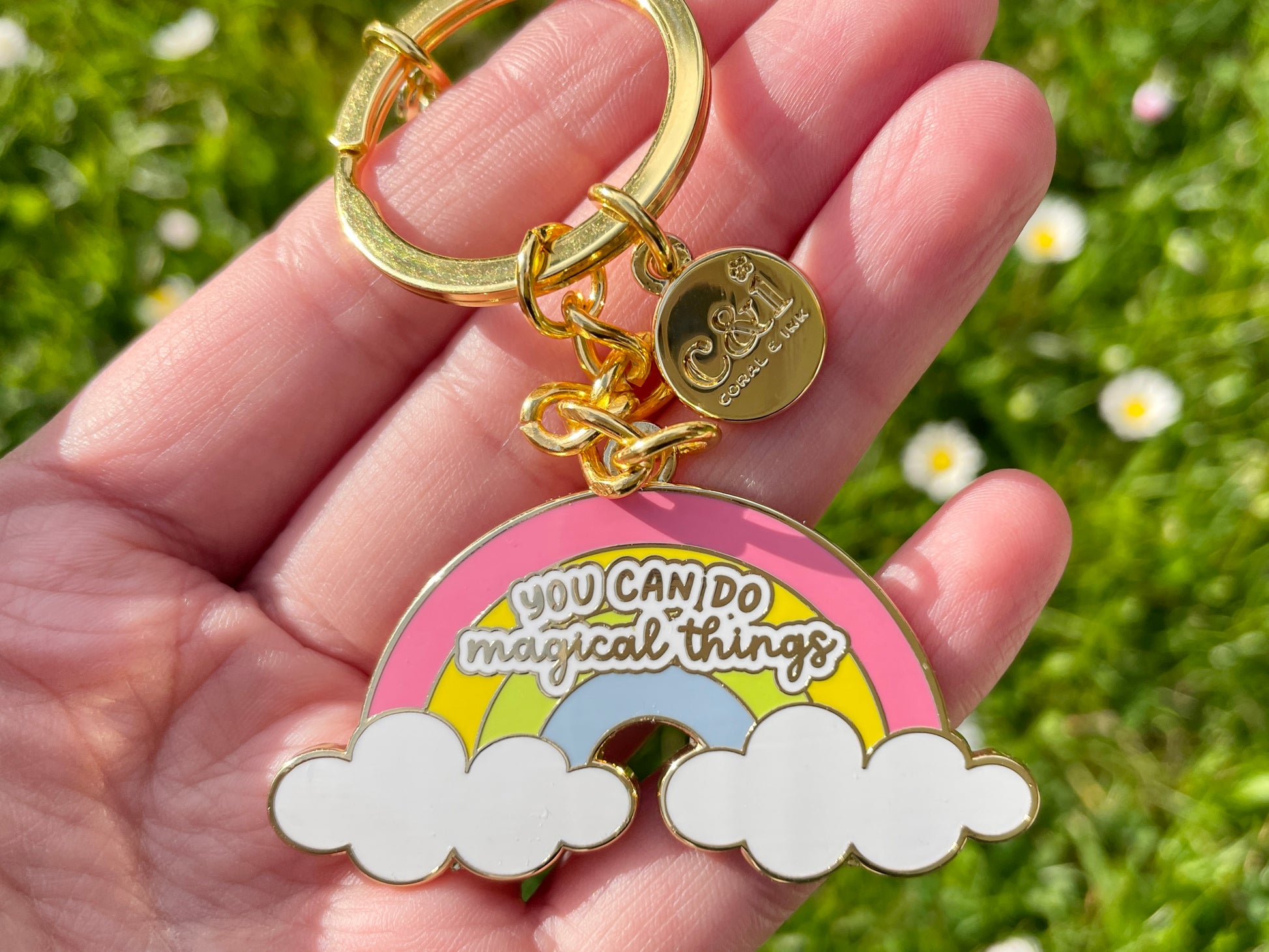 You Can Do Magical Things Rainbow Keychain