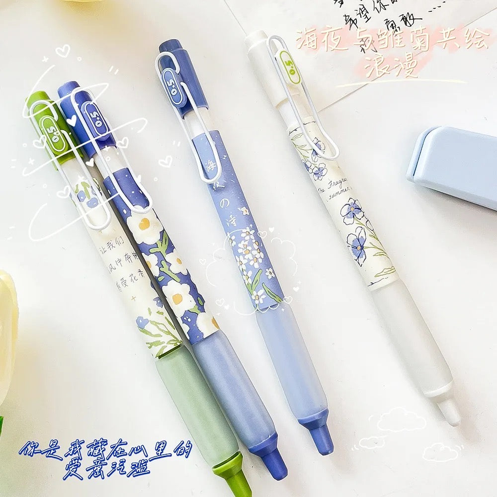 Set of 4 Floral Gel Pens