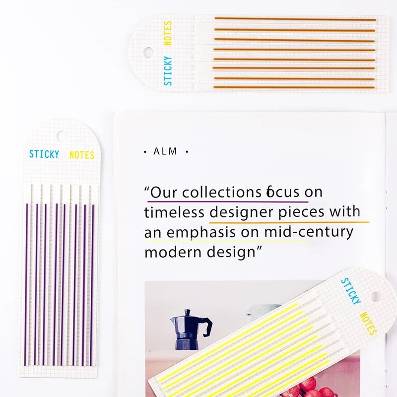 Highlighter Sticky Notes Strips | Coral & Ink