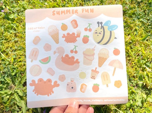 Summer Fun Sticker Sheet By Sakuranbo Studios