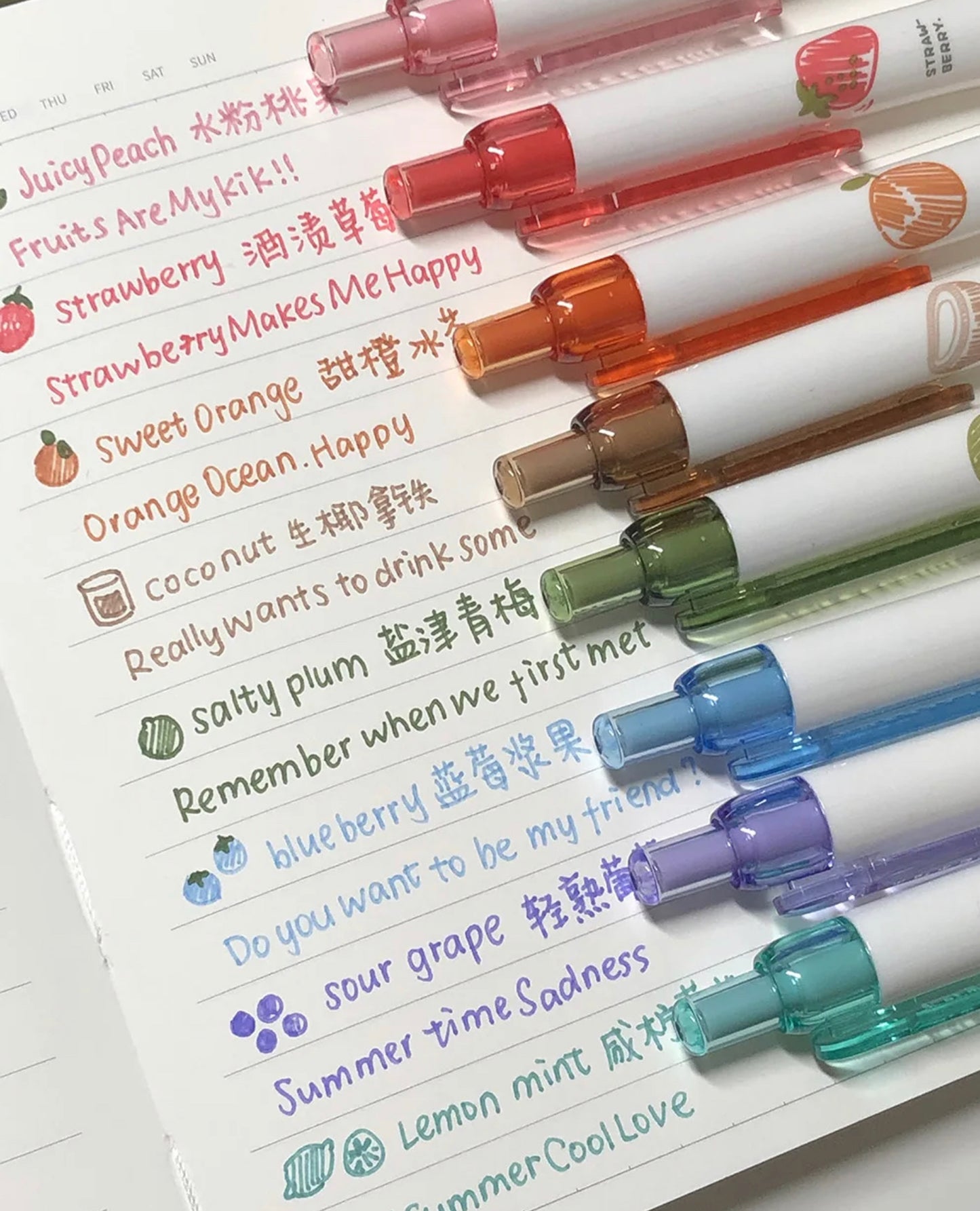 Fruity Scented Ink Gel Pens