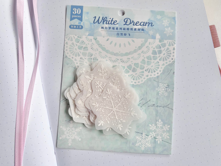 Snowflake Ephemera Style Paper Bits