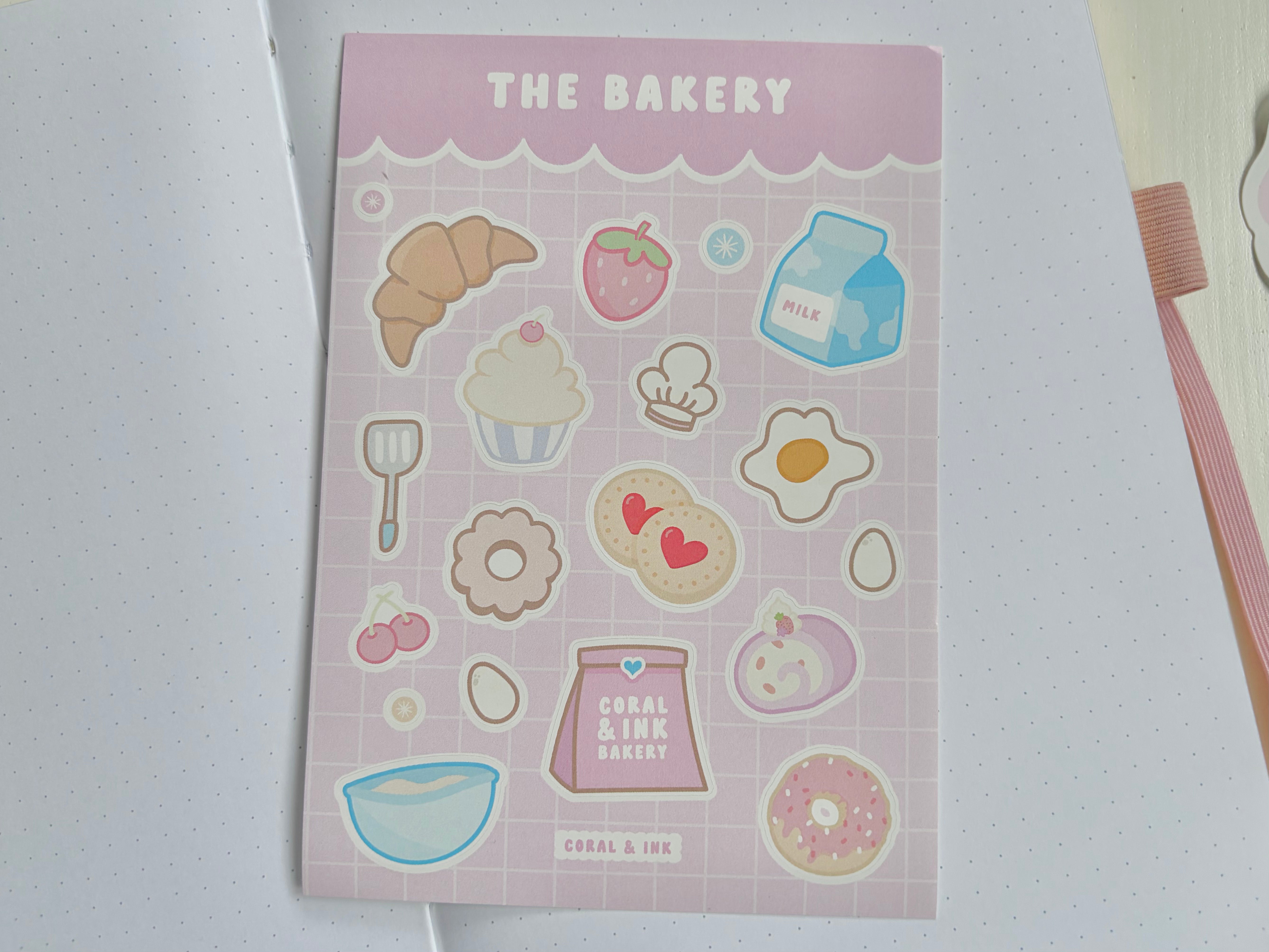 Bakery Sticker Sheet | Coral & Ink