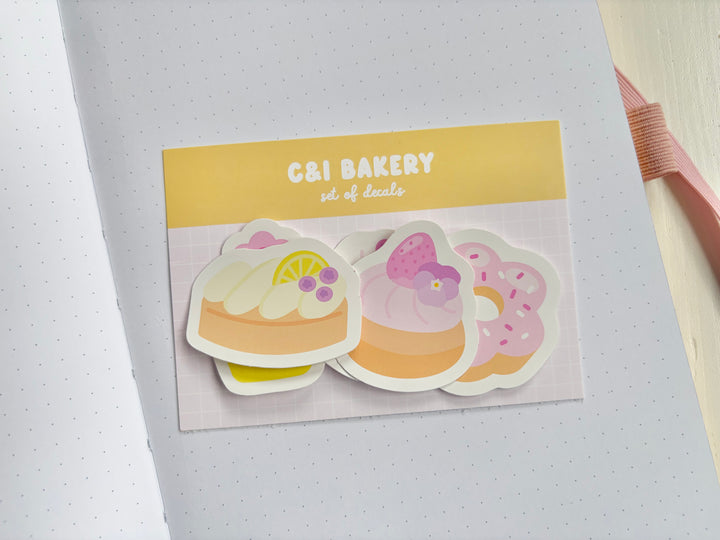 Set of 5 Bakery Sticker Decals