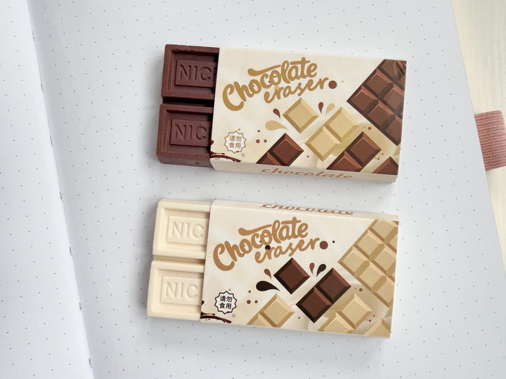 White & Milk Chocolate Erasers