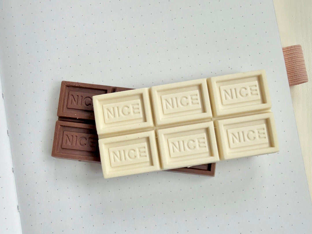 White & Milk Chocolate Erasers