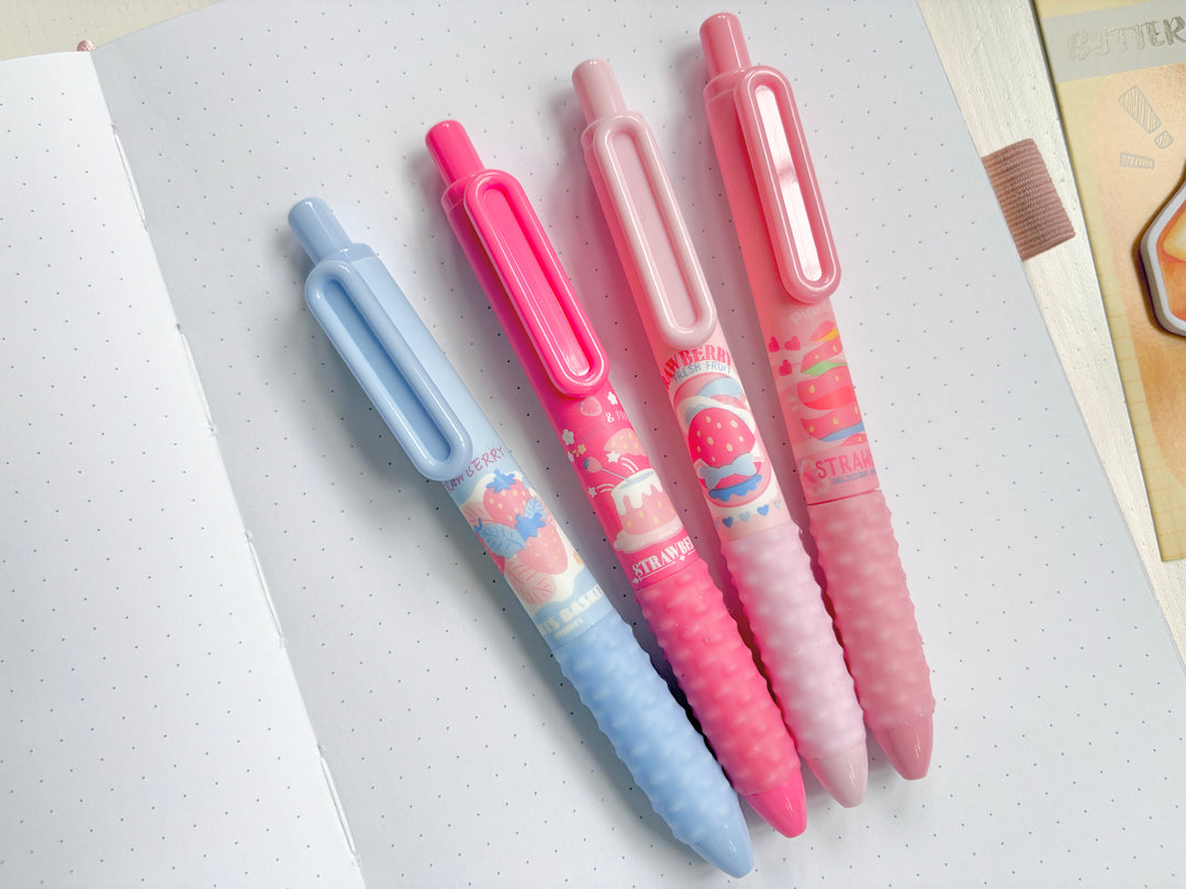 Set of 4 Strawberry Pens