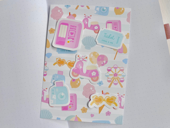 Set of 5 Summer Funfair Sticker Decals
