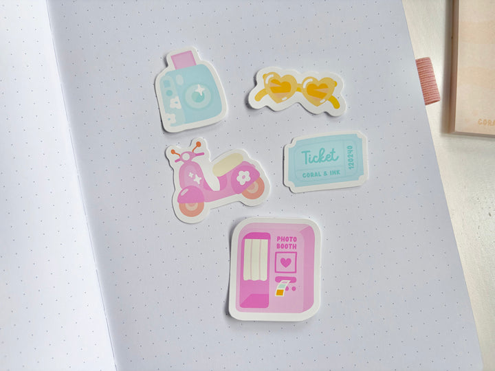 Set of 5 Summer Funfair Sticker Decals