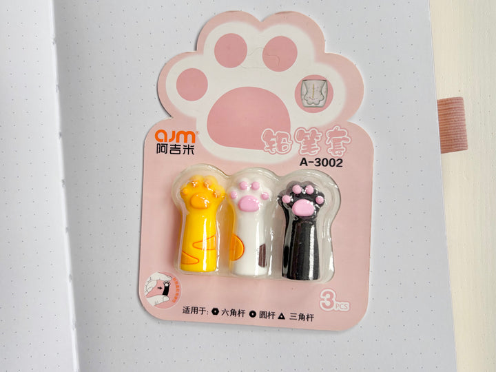 Set Of 3 Paw Pencil Toppers