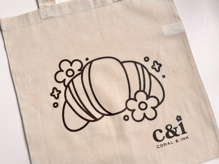 Croissant Light Weight Cotton Tote Bag