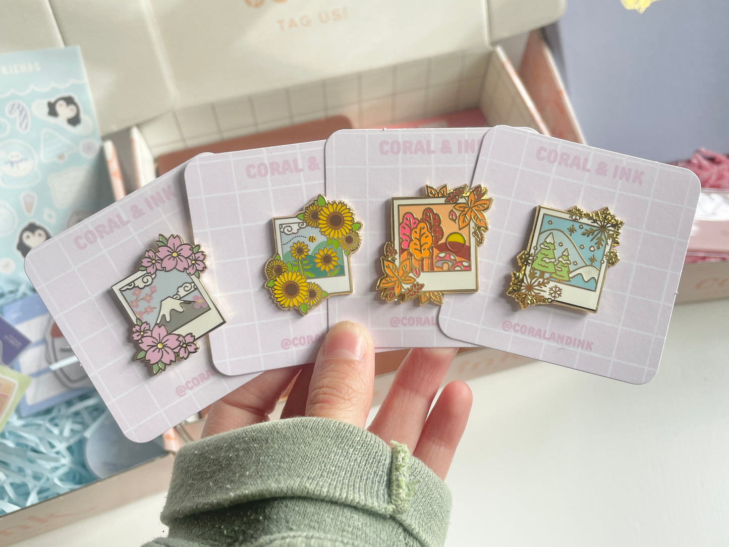 4 Seasons Enamel Pins