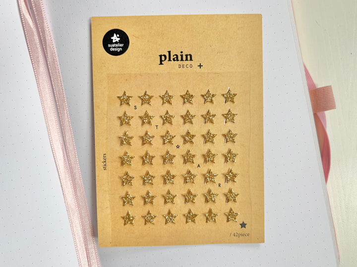 Plain Deco Gold Star Sticker Sheet