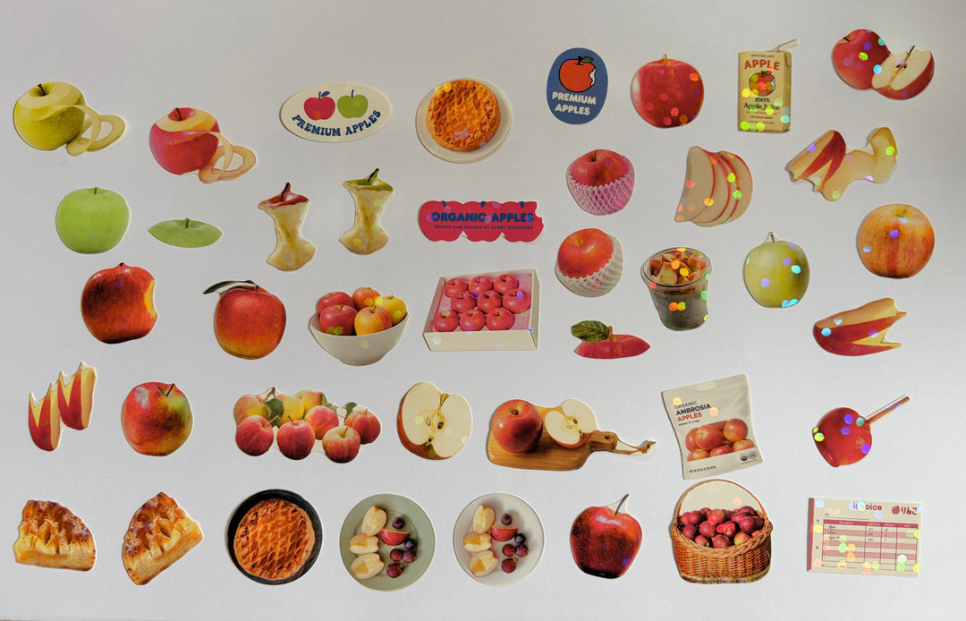 Mini Apple Decoration Sticker Box