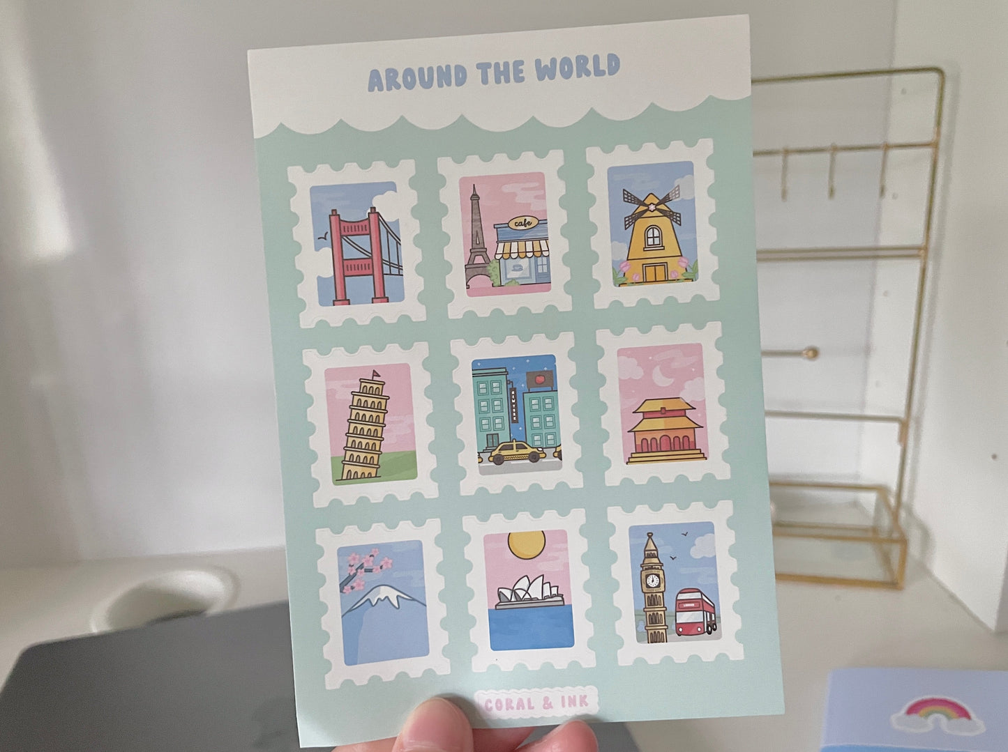 Around The World Sticker Sheet