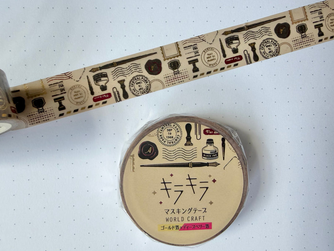 Gold Foiled Letter Writing Washi Tape