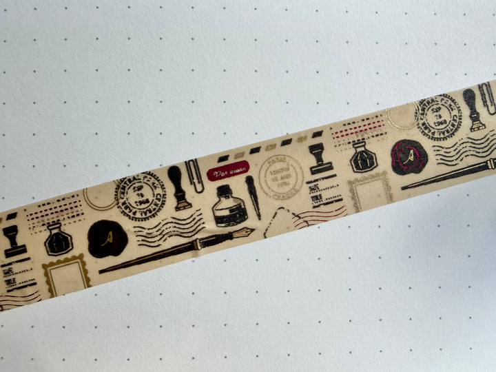 Gold Foiled Letter Writing Washi Tape