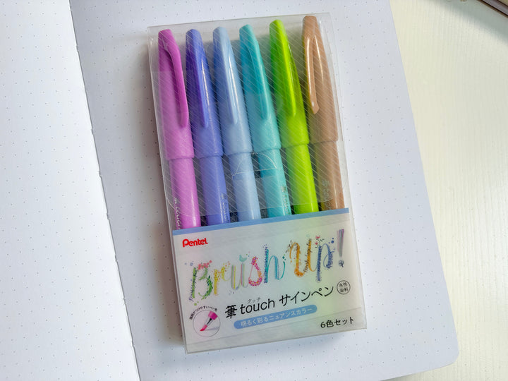Brush Touch Sign Pen 6 Pack