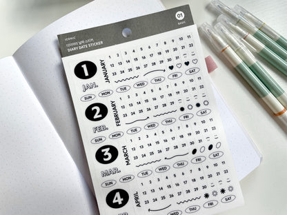 Dated Planner Stickers Basic