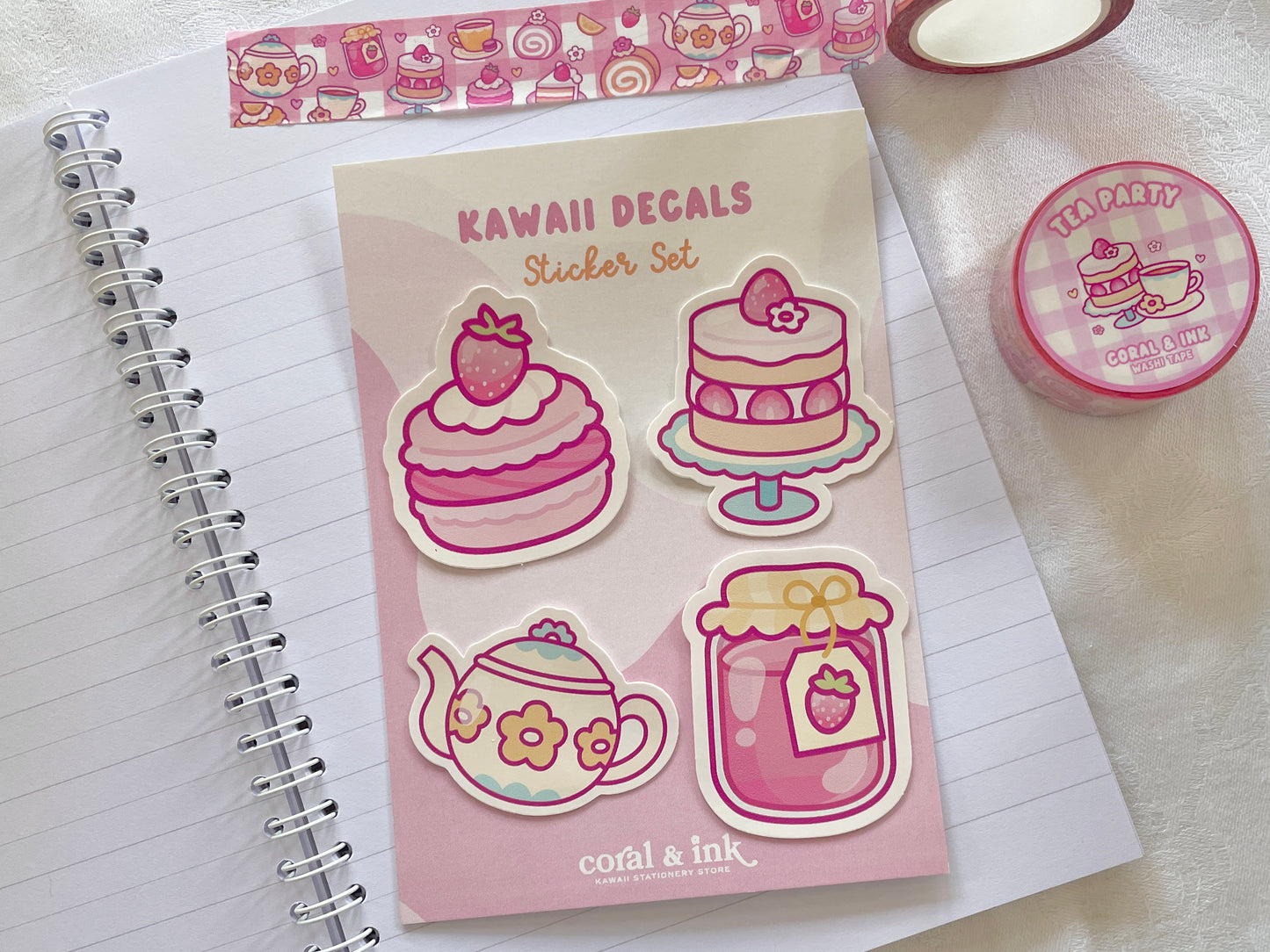 Set of 4 Tea Party Sticker Decals