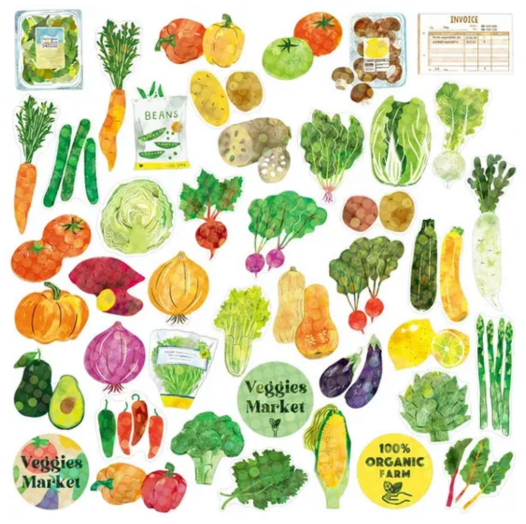 Mini Vegetable Decoration Sticker Box
