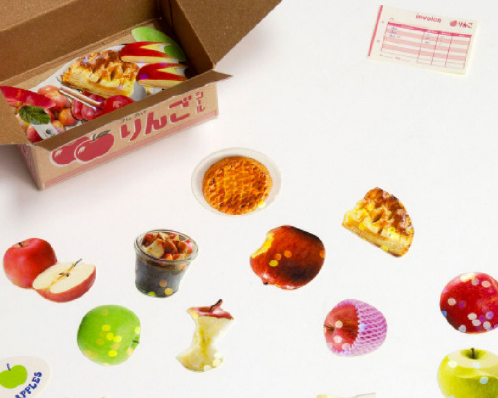 Mini Apple Decoration Sticker Box