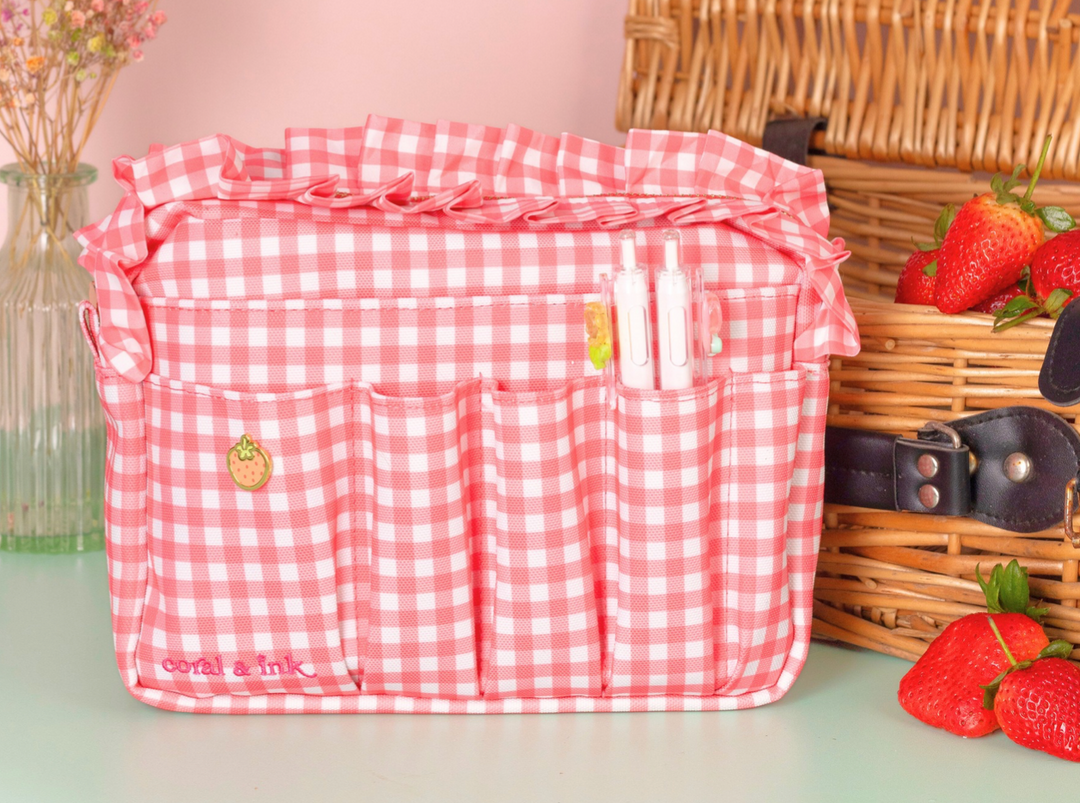 The Organisation Stationery Pouch Gingham