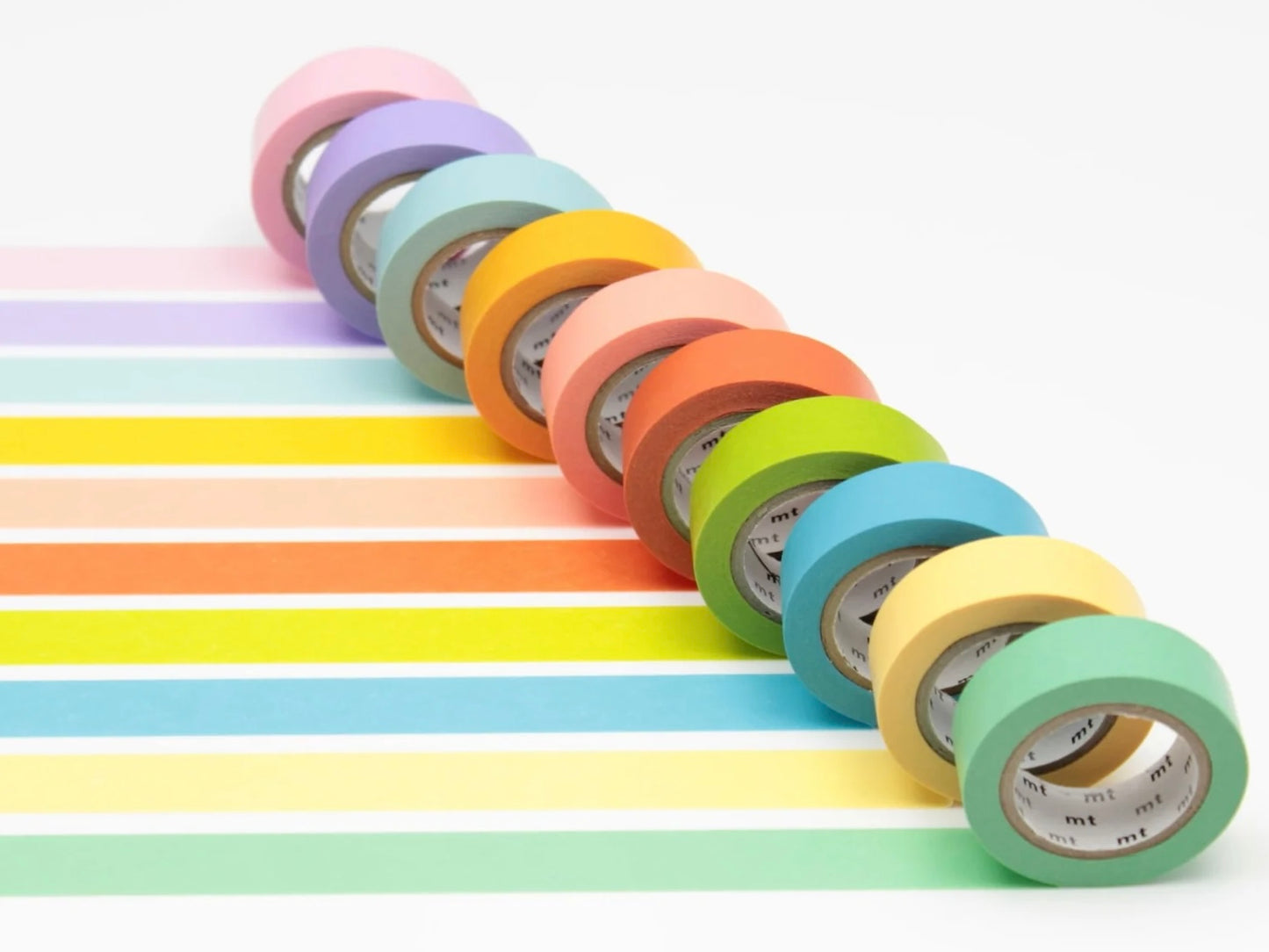 Box of 10 Light Colour Washi Tape 15mm